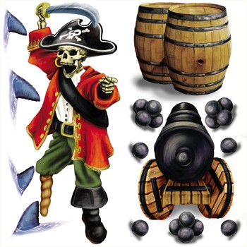 Piraten Wanddeko Kapitän mit Kanone