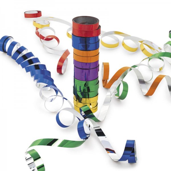 Luftschlangen in verschiedenen Farben mit metallischer Optik für Silvester Partydekoration
