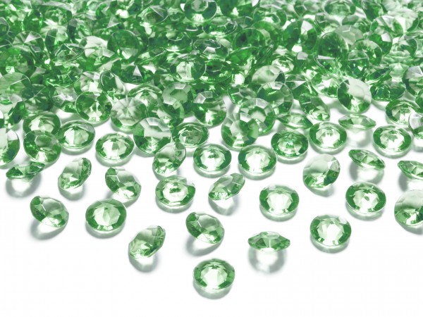 Dekosteine Diamanten grün dunkelgrün 100 Stück 12mm Durchmesser