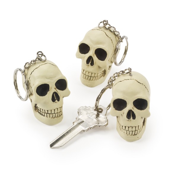 Halloween Piraten Totenkopf Schlüsselanhänger aus Resin 12 Stück