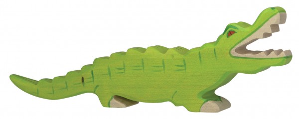 Krokodil Safari Holzfigur Alligator Holzspielzeug von Holztiger