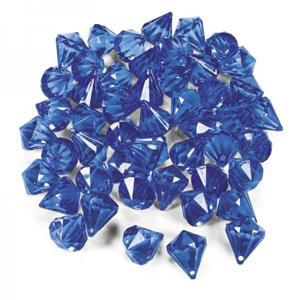 Dekosteine Diamanten aus Plastik blau dunkelblau Tischdeko Streuteile 25 Stück