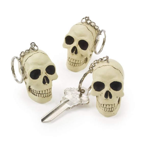 Halloween Piraten Totenkopf Schlüsselanhänger aus Resin 6 Stück