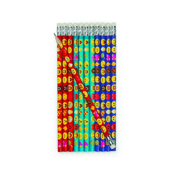 Lachende Gesichter Bleistifte mit Radiergummi 12 Stück