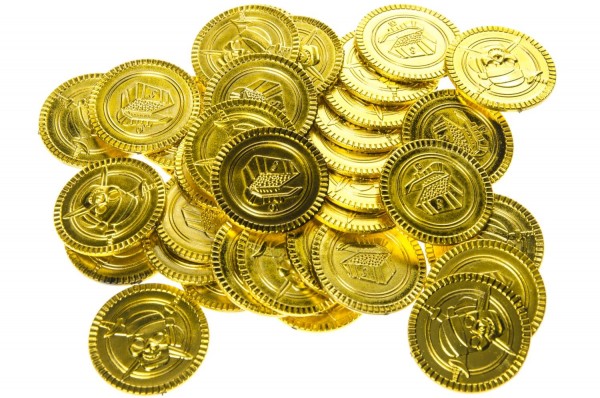 Piraten Totenkopf Goldmünzen Goldtaler 100 Stück