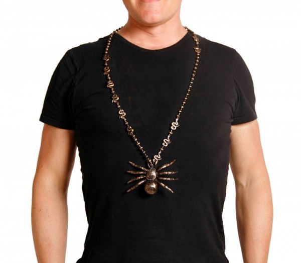 Halloween Halskette mit großer Spinne und Schlangen, Vogelspinne