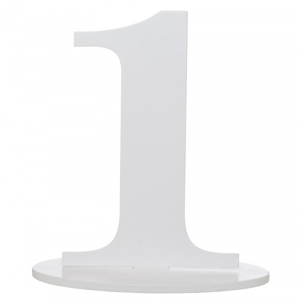 XXL Tischdeko Tisch-Zahl 1 aus Holz in Weiß Geburtstag 1 Stück