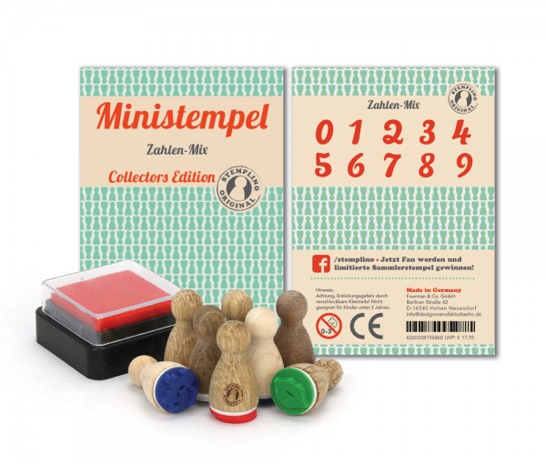 Holz-Stempel Zahlen Mix 10 Stück mini