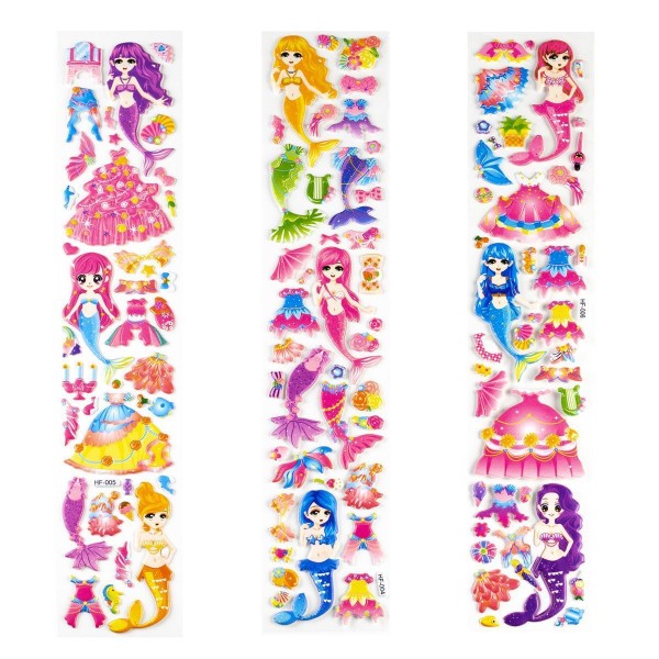 Meerjungfrauen Nixen Gel Sticker DIY 118 Teilig