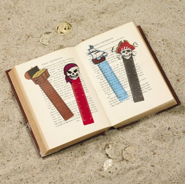 Piraten Lesezeichen mit 4 verschiedenen Motiven 12 Stück