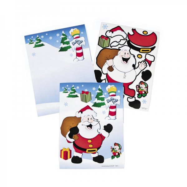 Weihnachtsmann Aufkleber Sticker mit Karte Mitgebsel 12 Motive