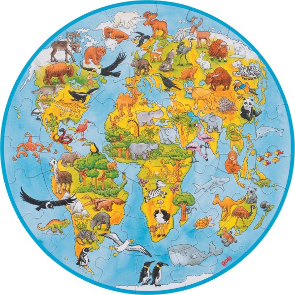 XXL Puzzle unsere Erde 45 cm Durchmesser 49 Teile von goki