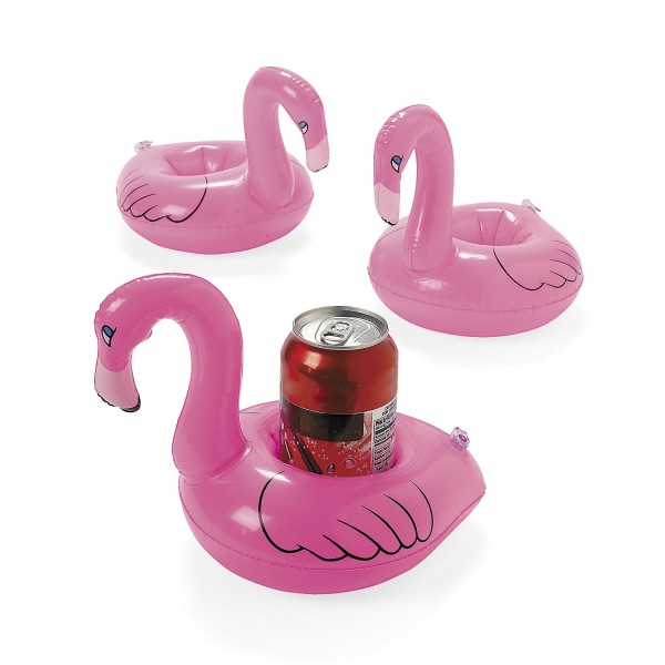 Aufblasbarer Getränkehalter Flamingo 4 Stück