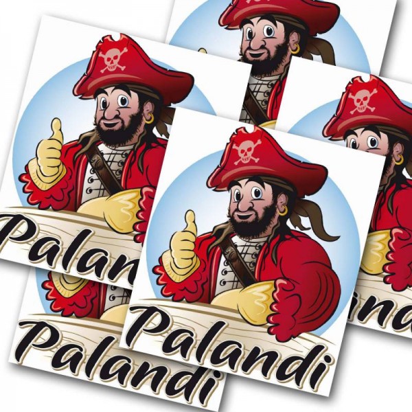 Piraten-Party Aufkleber Sticker Palandi 12 Stück