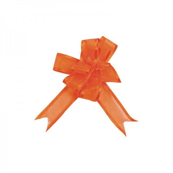 Ziehschleifen Geschenkschleifen orange 14cm x 10cm aus Organza mit Satinkante 5 Stück