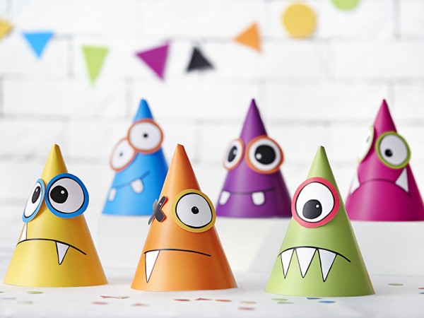 Lustige Monster Partyhüte Geburtstagshüte in 6 Farben DIY