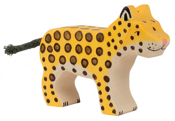 Leopard klein Safari Holzfigur Holzspielzeug von Holztiger