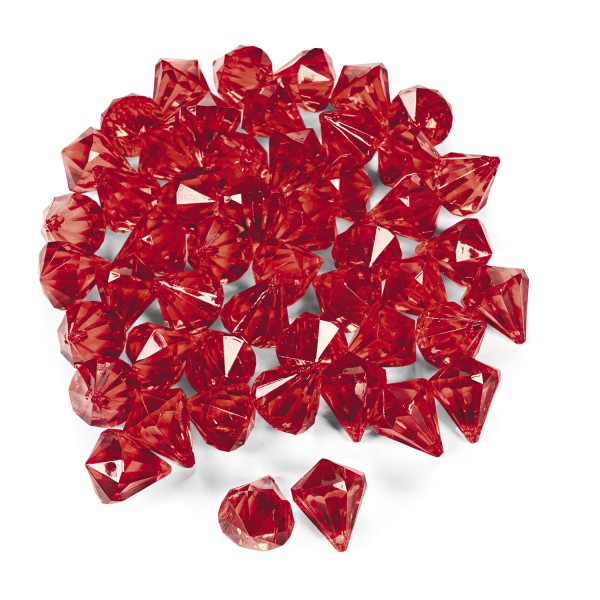 Dekosteine Diamanten aus Plastik RotTischdeko Streuteile 25 Stück