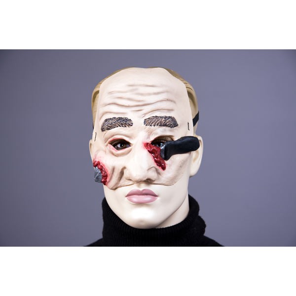 Halloween Maske mit durchbohrtem Gesicht