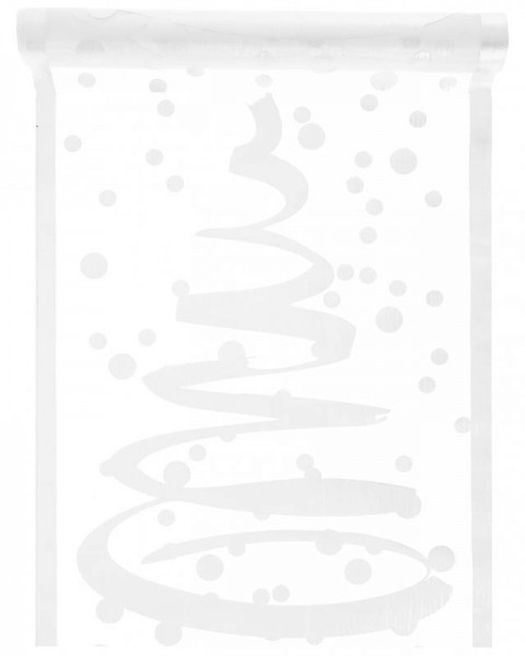 Tischläufer weiß transparent Weihnachtsbaum Organza 5 Meter Rolle