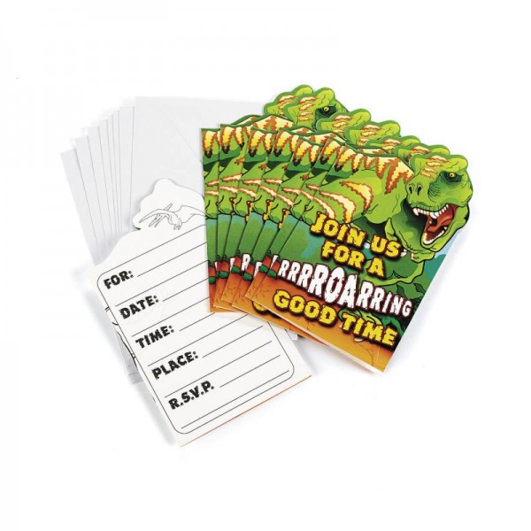 Dinosaurier Einladungskarten Dino Mottoparty 8 Stück