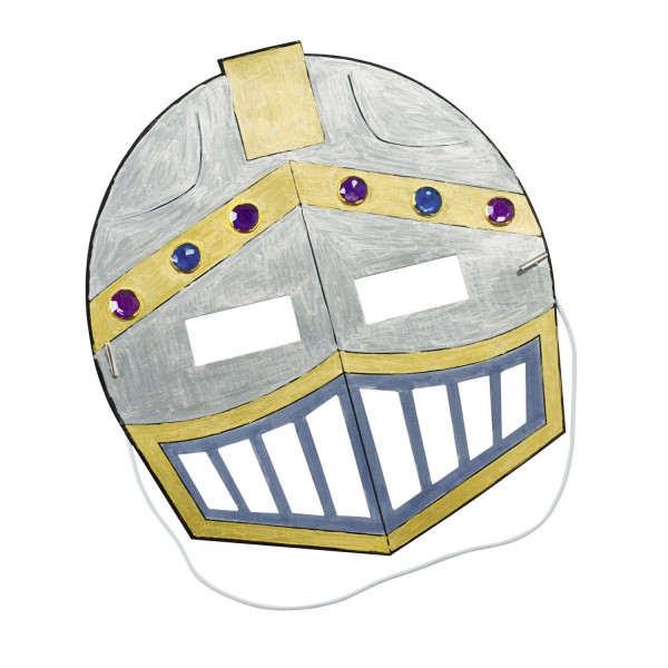 Ritter Maske im Ritterhelm Design zum ausmalen 12 Stück