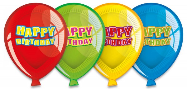 Happy Birthday Pappteller Geburtstag Luftballon 6 Stück