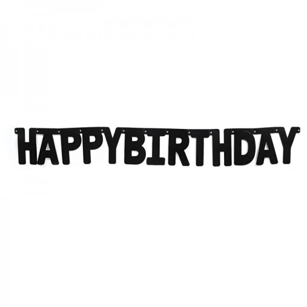 Buchstabengirlande Geburtstag Happy Birthday schwarz