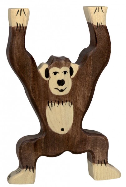 Schimpanse stehend Safari Holzfigur Holzspielzeug von Holztiger