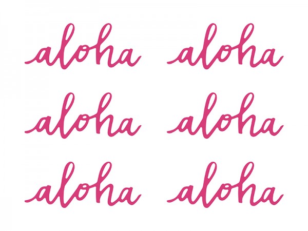 Aloha Schriftzug Tischdeko Hula Hawaii Beachparty 6 Stück