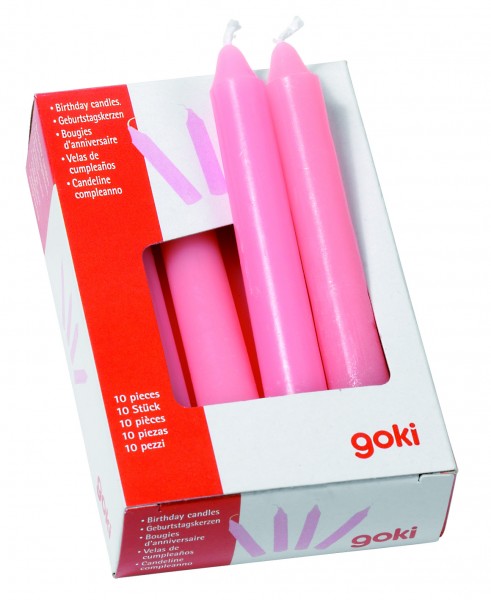Geburtstagskerzen in rosa 10 Stück von goki