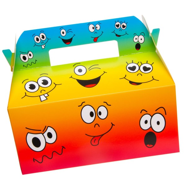 Emoji Geschenkboxen Partyboxen lachende Fratzen 6 Stück
