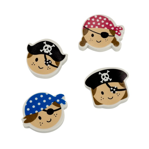 Piraten Radiergummi 4 Motive 4 Stück