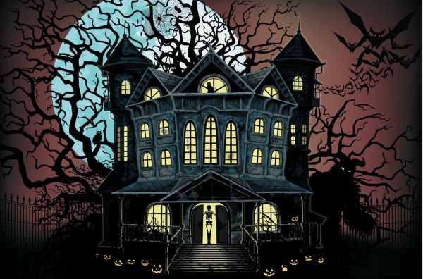 Halloween Horror Haus Spukhaus Wanddeko