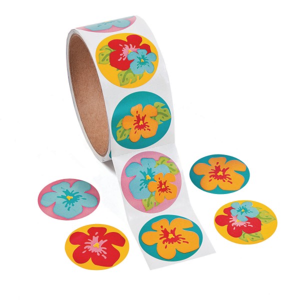 Hibiskus Blüten Blumen Aufkleber Sticker 100 Stück