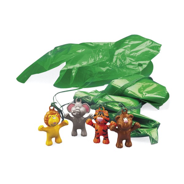 Safari Dschungel Spielfiguren mit Fallschirm 12 Stück