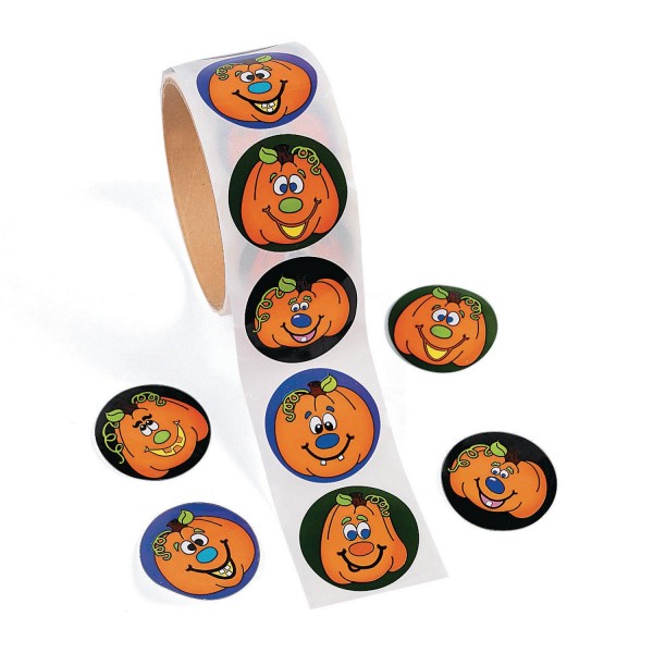 Lustige Halloween Kürbis Gesichter Aufkleber Sticker 100 Stück