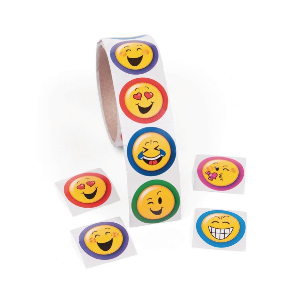 Emoji lachende Gesichter Aufkleber Sticker 100 Stück