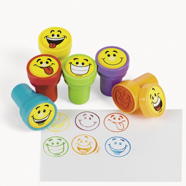 Kinderstempel lachende Gesichter mit 6 verschiedenen Motiven