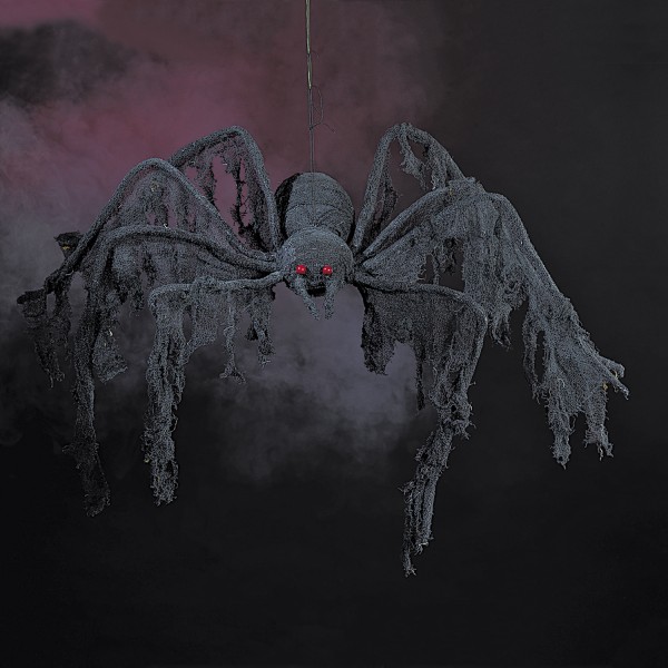 Große Halloween Spinne mit Netzdeko ca. 112cm Durchmesser