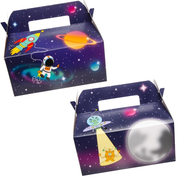 Weltraum Space Geschenkboxen Partyboxen Mealboxen 6 Stück