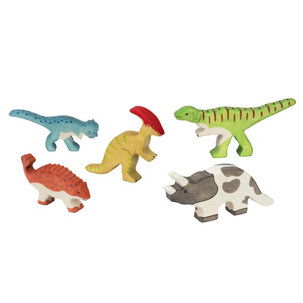 Holztiger Dinosaurier Dino Set mit 5 Holzfiguren