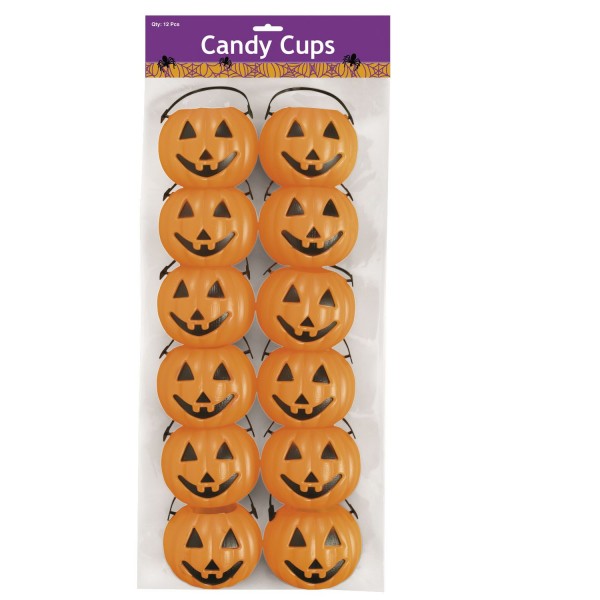Halloween Kürbis Kessel für Süßigkeiten Schale 12 Stück