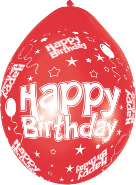 Happy Birthday Luftballons aus Latex 30cm D. 5 Stück
