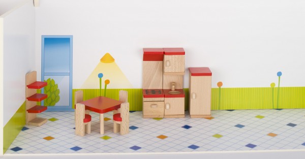 Puppenmöbel Küche aus Holz goki basic Puppenhaus