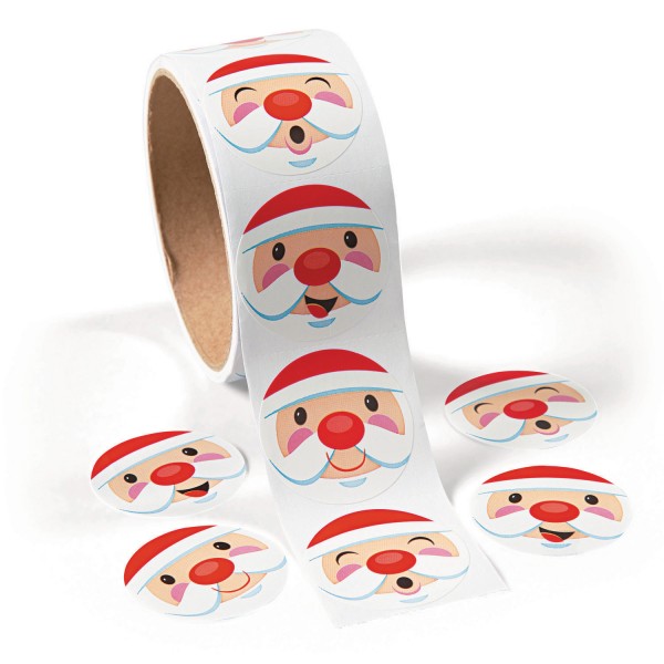 Lustige Weihnachtsmann Gesichter Aufkleber Sticker 100 Stück