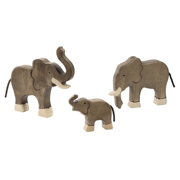 Holztiger Elefanten Set mit 3 Holzfiguren