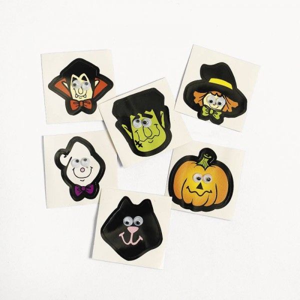 Halloween Sticker, Aufkleber mit Wackelaugen 36 Stück