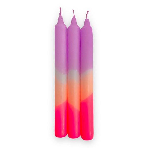 Kerzen-Set Dip Dye Plum Mousse 3 Stück von pinkstories