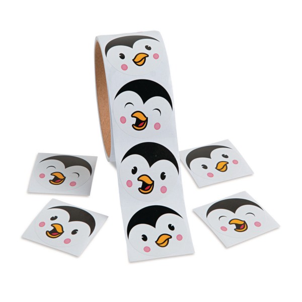 Lustige Pinguin Gesichter Aufkleber Sticker 100 Stück